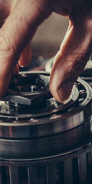 Continuously variable transmission gearbox repair closeup. Stock Photo.